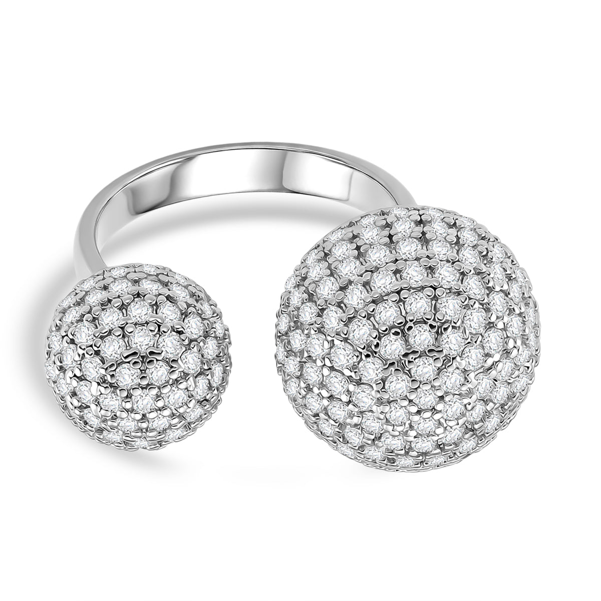 Weißer Zirkonia Ring Nickelfreies Messing, flexibel, Silberfarben, (Größe 18.00-20.00)