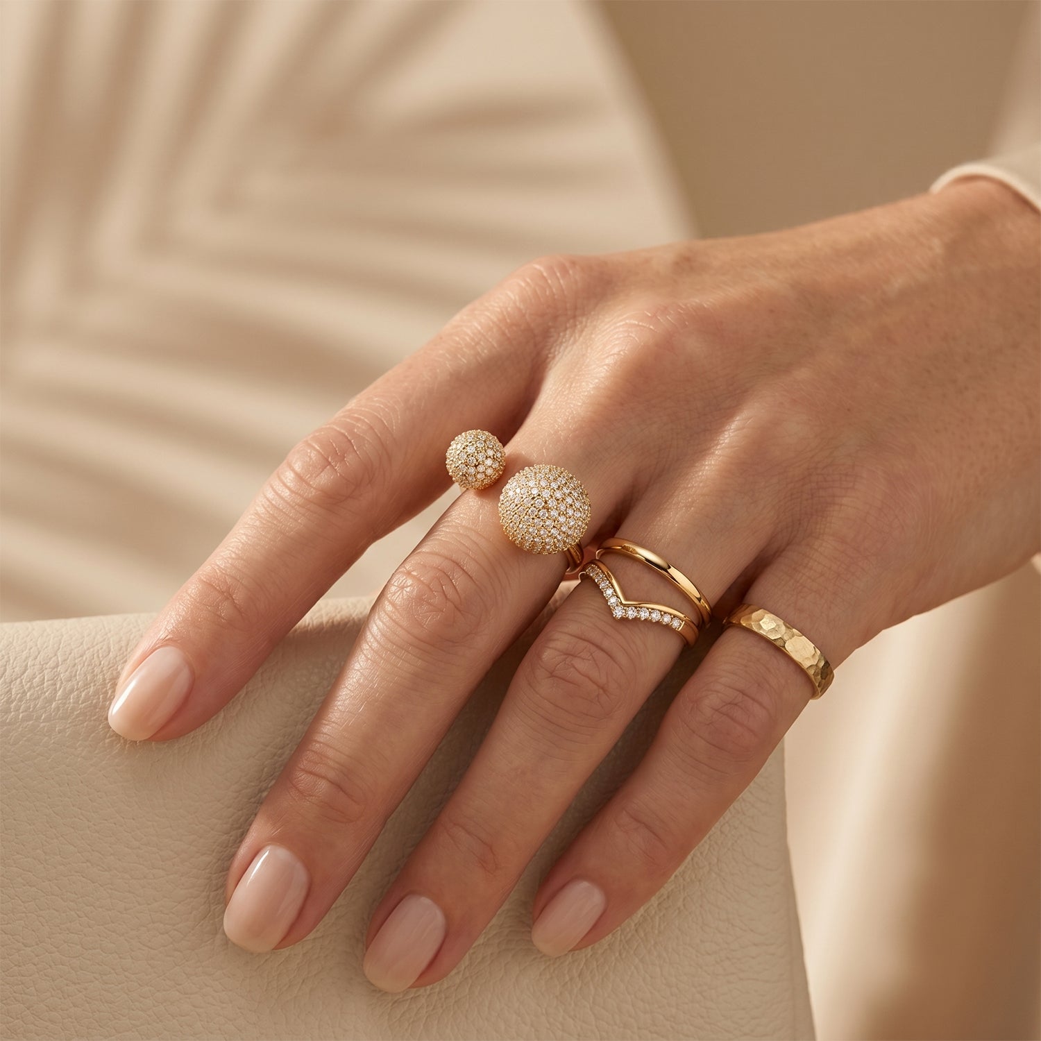 Weißer Zirkonia Ring Nickelfreies Messing, flexibel, Goldfarben, (Größe 18.00-20.00)
