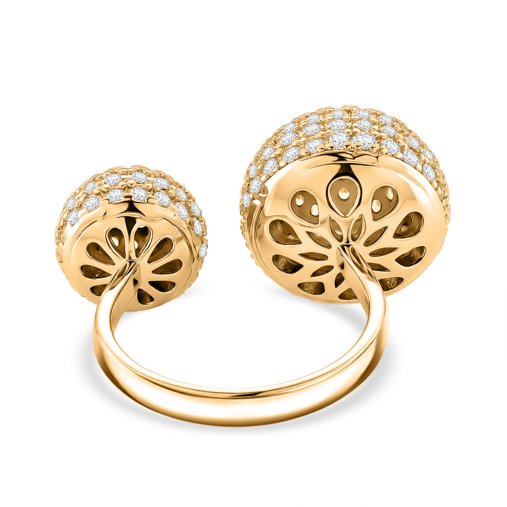 Weißer Zirkonia Ring Nickelfreies Messing, flexibel, Goldfarben, (Größe 18.00-20.00)