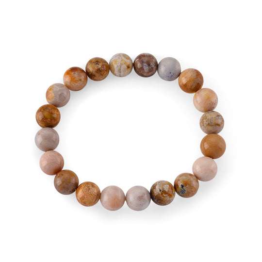 D'joy Fossile Koralle Armband, flexibel,18 cm ca. 130,00 ct.