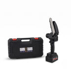 Lithium Electric Chain Saw Accessories: Gloves *1, goggles *1, lubricating oil *1, guide plate *1, chains * 2,aa batteries *2, toolbox *1, charger *1 Revolution:20000rpm Power:180w Voltage:21v Charging Range:2-3h/15min Single Cell:1200mAh