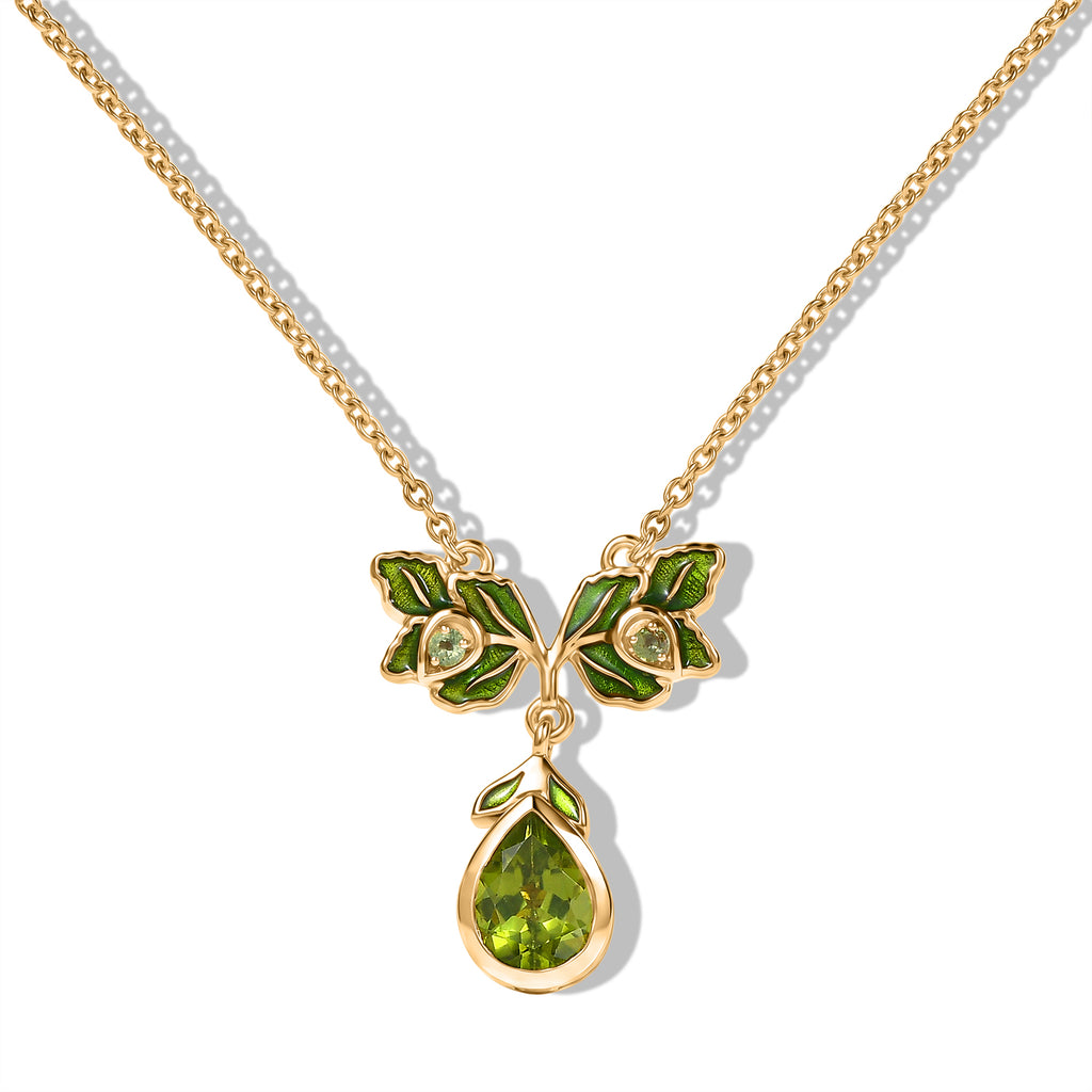 EVER TRUE AA Natürliche Peridot Halskette ca. 50 cm 950 Kupfer ca. 1.80 ct