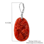D'Joy Rote Jade Ohrringe 925 Silber Rhodiniert ca. 50,00 ct.