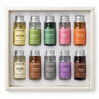 LIVMORE 10er-Set mit ätherischen Ölen (Minze, Lavendel, Eukalyptus, Zitronengras, Orange, Rose, Jasmin, Vanille, Sandelholz und Amber)