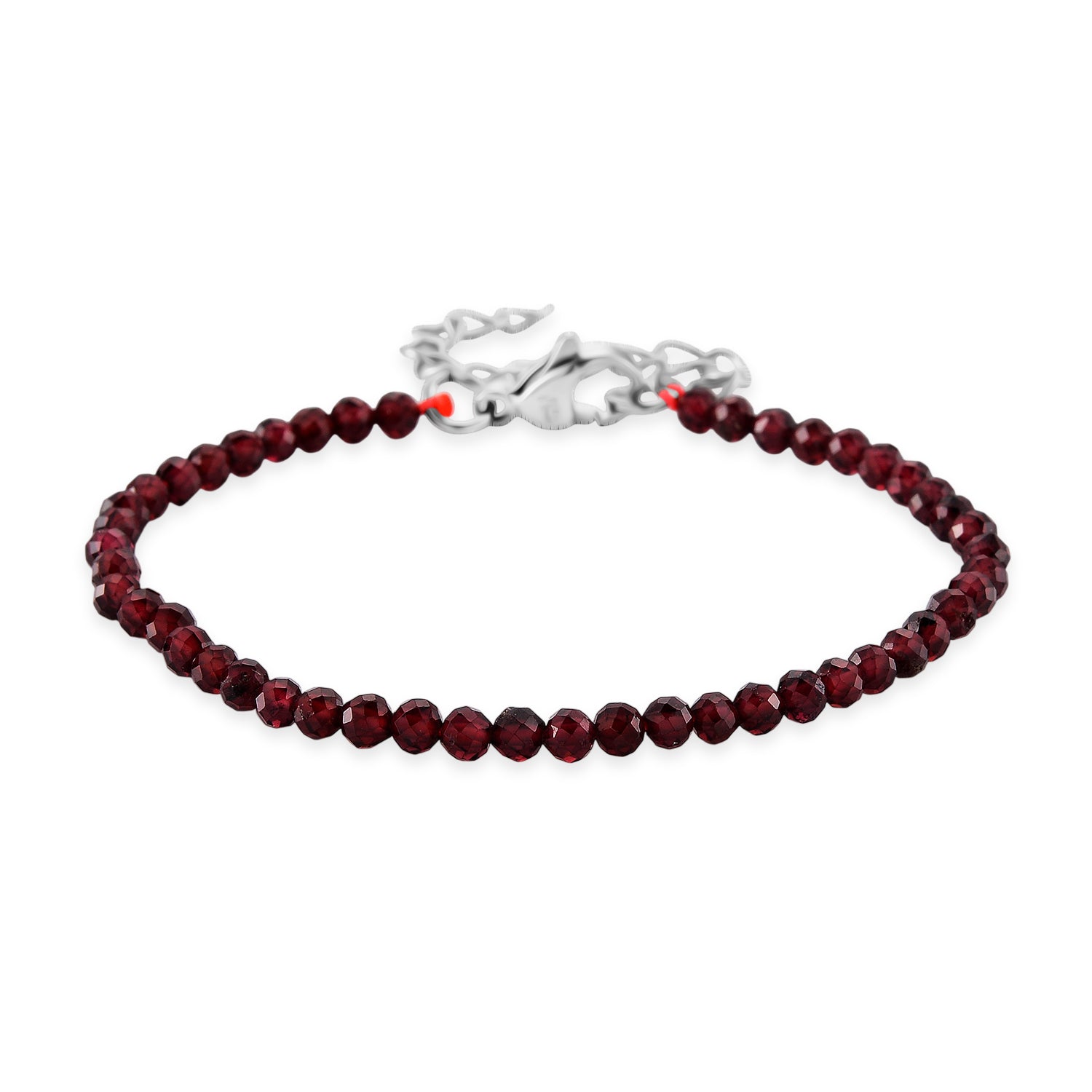 Mosambik Granat Armband ca. 18 cm 316L Edelstahl ca. 22.00 ct