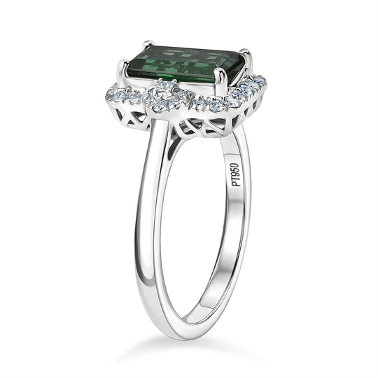 Rhapsody AAAA Pirineu Lagoon Tourmaline, Weißer Diamant Ring 950 Platin (Größe 18.00)   (10-16 Werktage Lieferzeit) ca. 2,56 ct