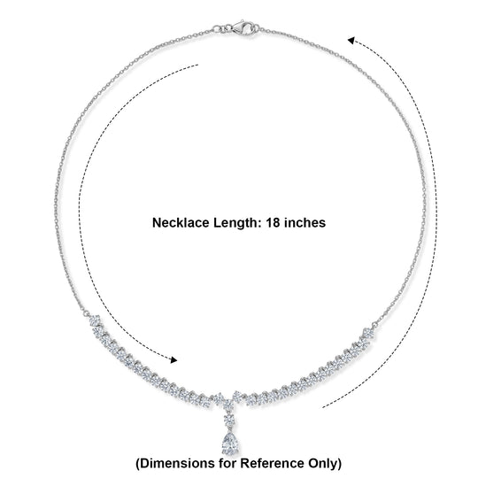 D'Joy Moissanit Halskette ca. 45 cm 925 Silber 750 Gelbgold vermeil ca. 8.87 ct