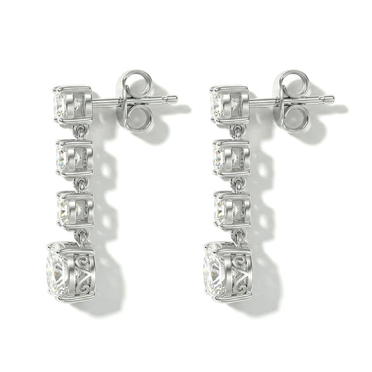 D'Joy Moissanit Ohrringe 925 Silber Rhodiniert ca. 2.82 ct