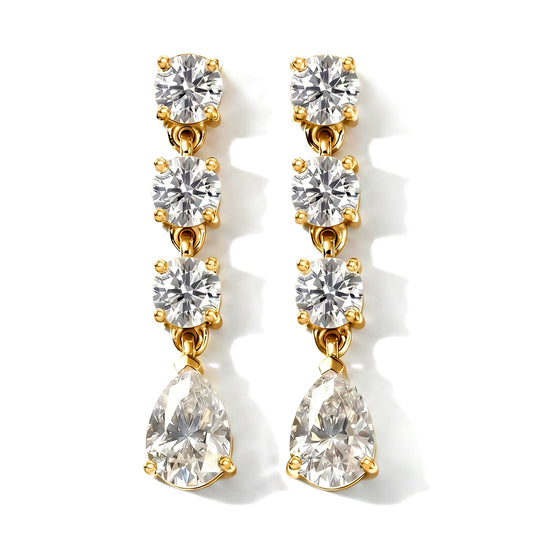 D'Joy Moissanit Ohrringe 925 Silber Rhodiniert ca. 2.82 ct