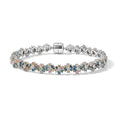 LUXURIANT SGL zertifiziertes SI-GH mehrfarbiges Labor Diamant 20cm florales Eternity Armband, 925 Silber rhodiniert - 6 ct.