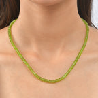 D'Joy AA Natürliche Peridot Halskette ca. 45 cm 925 Silber Rhodiniert ca. 100.00 ct
