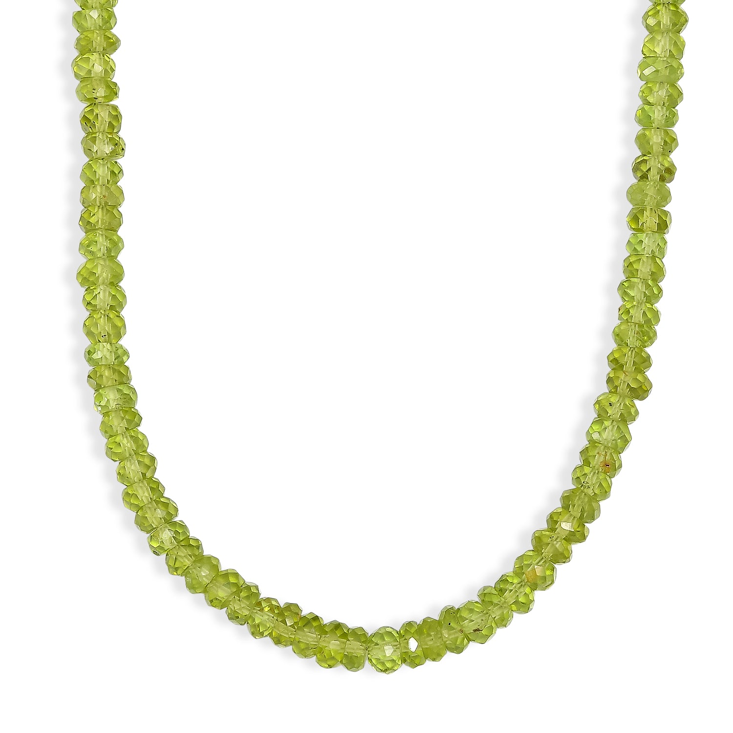 D'Joy AA Natürliche Peridot Halskette ca. 45 cm 925 Silber Rhodiniert ca. 100.00 ct