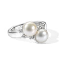 EVER TRUE Süßwasser Perle (7-7.5 mm), Weißer Zirkon Ring 950 Kupfer (Größe 18.00)
