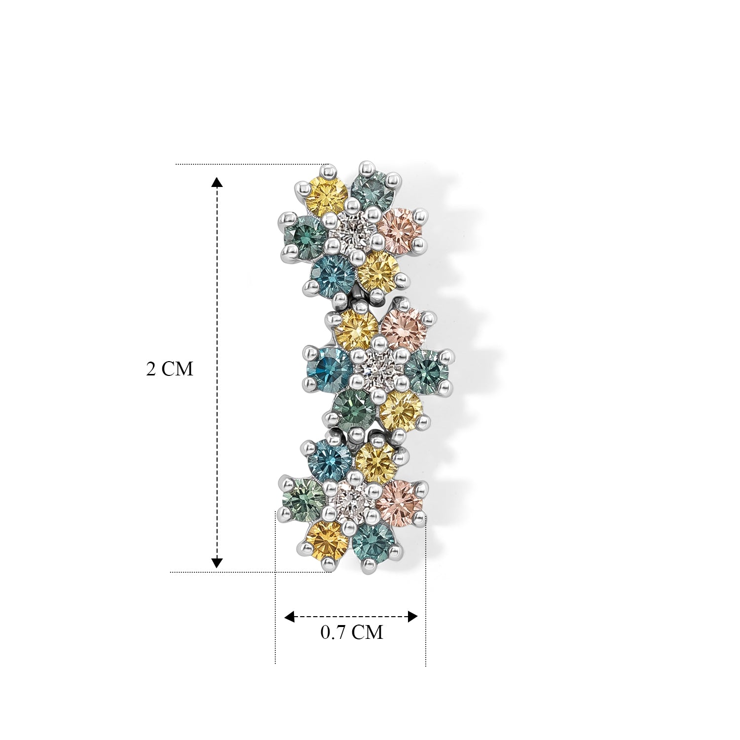 LUXURIANT DIAMOND - Lab Grown Blauer Diamant SI-GH, Lab Grown Diamant Ohrringe 925 Silber Rhodiniert ca. 1,52 ct.