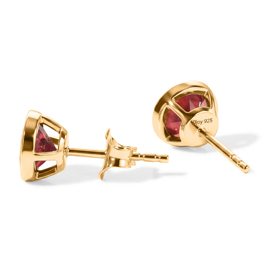 D'Joy Lab Grown Padparadscha-Saphir Ohrringe 925 Silber 750 Gelbgold vermeil ca. 2.19 ct