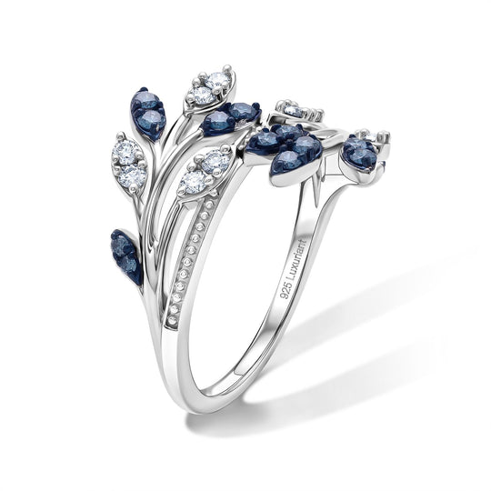 LUXURIANT DIAMOND - Lab Grown Blauer Diamant SI, Lab Grown Diamant Ring 925 Silber Rhodiniert (Größe 19.00) ca. 1,29 ct