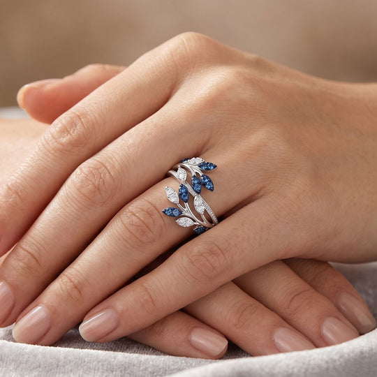 LUXURIANT DIAMOND - Lab Grown Blauer Diamant SI, Lab Grown Diamant Ring 925 Silber Rhodiniert (Größe 19.00) ca. 1,29 ct