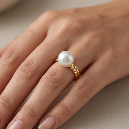 EVER TRUE Süßwasser Perle (9-9.5 mm) Ring 950 Kupfer (Größe 18.00)