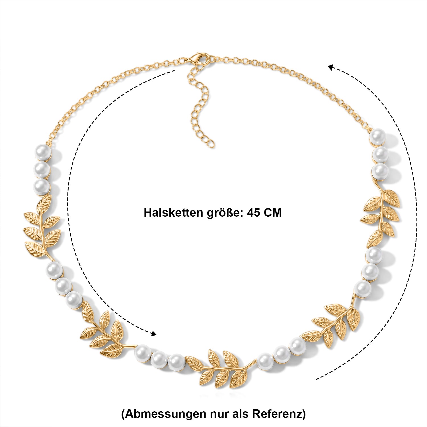 EVER TRUE Süßwasser Perle (7-7.5 mm) Halskette ca. 45 cm 950 Kupfer, Goldfarben, 45.16 ct
