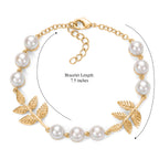 EVER TRUE Süßwasser Perle (7-7.5 mm) Armband ca. 19 cm 950 Kupfer, Goldfarben, 22.58 ct