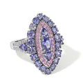 D'Joy Tansanit Ring 925 Silber Rhodiniert (Größe 17.00) ca. 3,93 ct