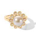 EVER TRUE Süßwasser Perle (9-9.5 mm), Weißer Zirkon Ring 950 Kupfer (Größe 17.00)