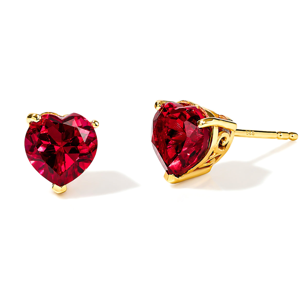 LUXURIANT DIAMOND - AAA Lab Grown Rubin Ohrringe 925 Silber Gold ca. 3,67 ct.