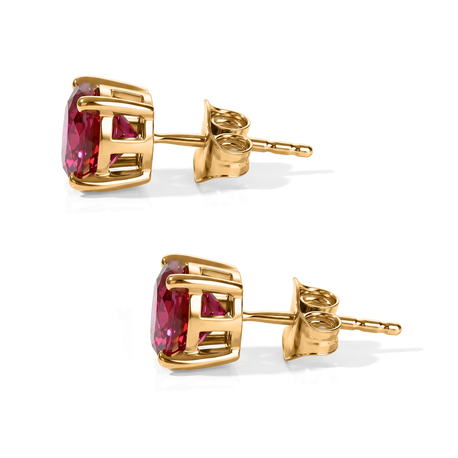 LUXURIANT - AAA Lab Grown Rubin Ohrringe 925 Silber Gold ca. 4.06 ct