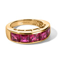LUXURIANT - AAA Lab Grown Rubin Ring 925 Silber Gold (Größe 21.00) ca. 4,29 ct