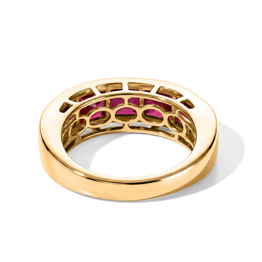 LUXURIANT - AAA Lab Grown Rubin Ring 925 Silber Gold (Größe 21.00) ca. 4,29 ct