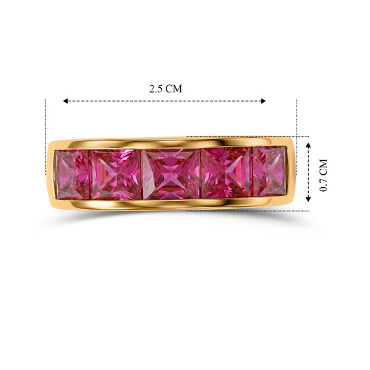 LUXURIANT - AAA Lab Grown Rubin Ring 925 Silber Gold (Größe 21.00) ca. 4,29 ct