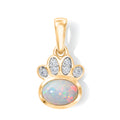 D'Joy AA Natürlicher, äthiopischer Welo Opal, Moissanit Anhänger 925 Silber 585 Vergoldet ca. 0.54 ct