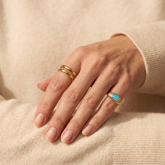 EVER TRUE AA Natürlicher, äthiopischer Welo Opal Ring 950 Kupfer (Größe 17.00) ca. 1,00 ct