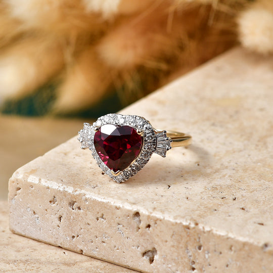 LUXURIANT    3,04 ct. AAA Farbwechsel Granat und Labor Diamant Ring in 417 Gold (10-16 Werktage Lieferzeit)