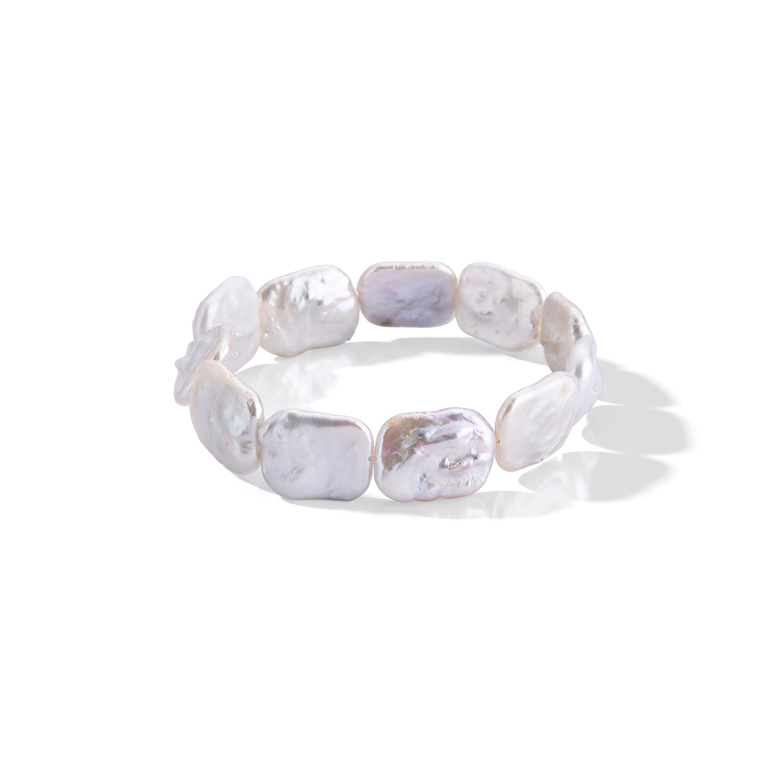 Weiße Keshi Perle Armband 18 cm