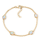 D'Joy AA Natürlicher, äthiopischer Welo Opal Armband ca. 19 cm +2.5 cm Extender 925 Silber 750 Gelbgold vermeil ca. 2,76 ct.
