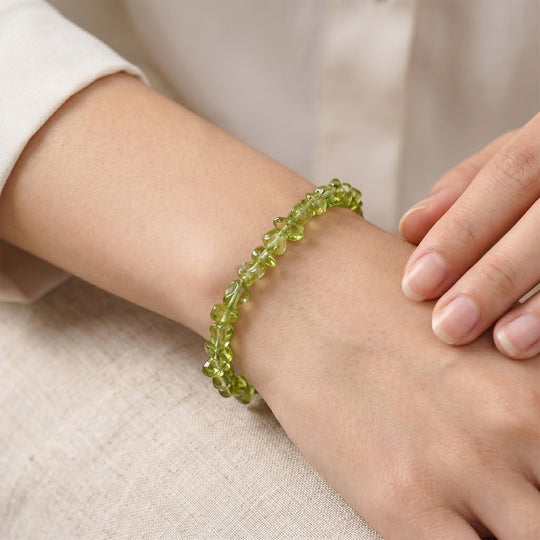 Natürliches Peridot Armband, ca. 18 cm 316L Edelstahl ca. 30.00 ct