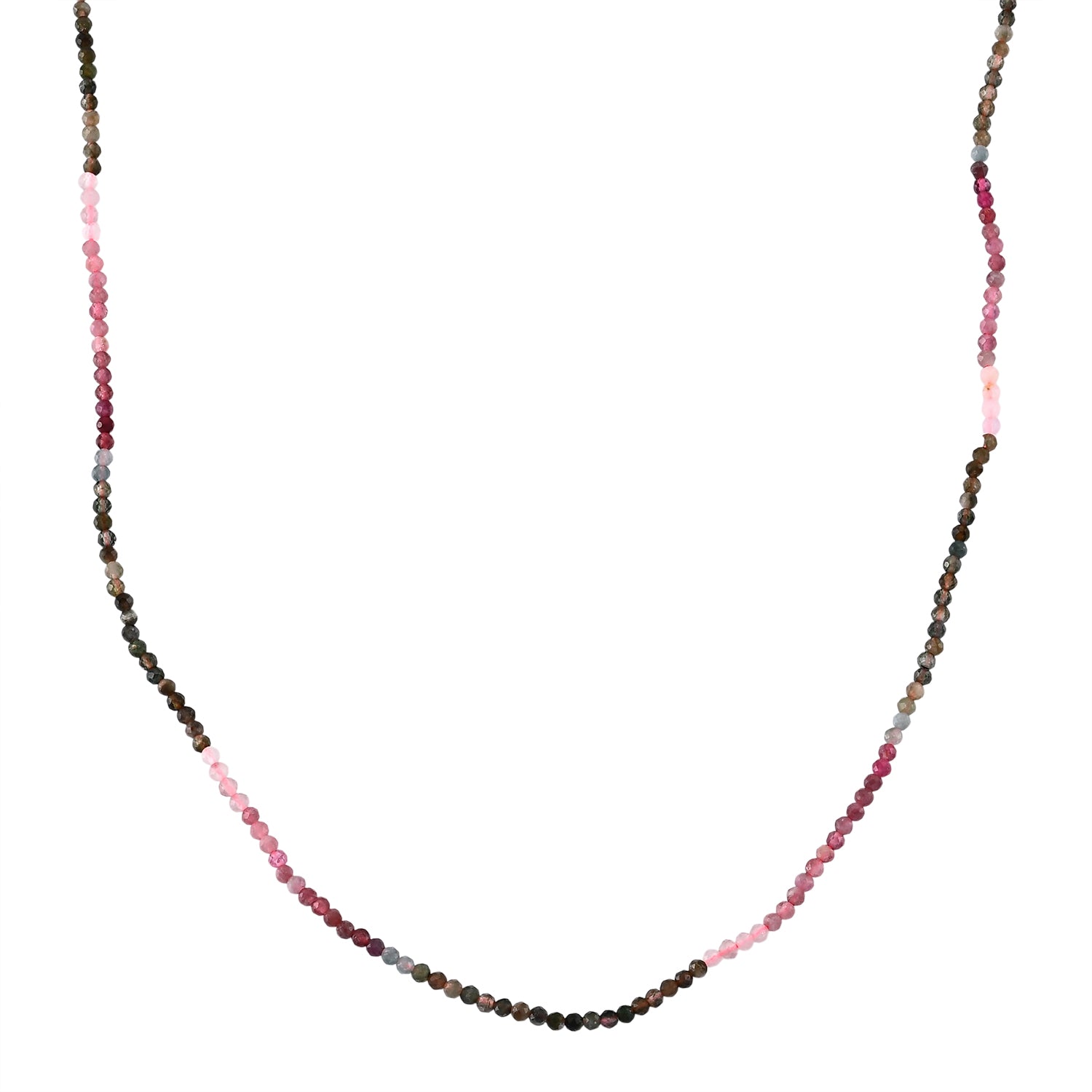 Mehrfarbige-Turmalin Halskette ca. 45 cm 316L Edelstahl ca. 20.00 ct