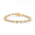 EVER TRUE AAA Blauer Zirkon Armband ca. 19 cm 950 Kupfer ca. 13,79 ct.