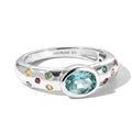 LUXURIANT DIAMOND - AA Blauer Zirkon, Lab Grown Gelb Diamant Ring 925 Silber Rhodiniert (Größe 17.00) ca. 1,36 ct