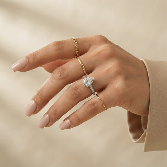 LUXURIANT DIAMOND - Lab Grown Diamant SGL zertifiziert SI-GH Ring 925 Silber Rhodiniert (Größe 20.00) ca. 1,03 ct