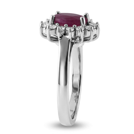 LUXURIANT- AA Burmesischer Rubin, Lab Grown Diamant Ring 925 Silber Rhodiniert (Größe 18.00) ca. 2.92 ct