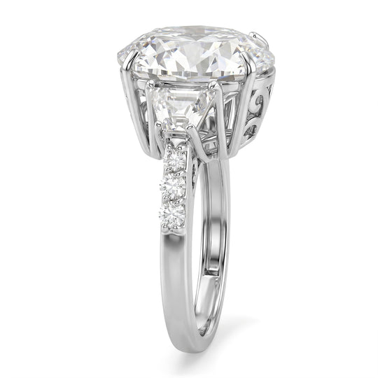 D'Joy Moissanit Ring 925 Silber Rhodiniert (Größe 21.00) ca. 11,59 ct