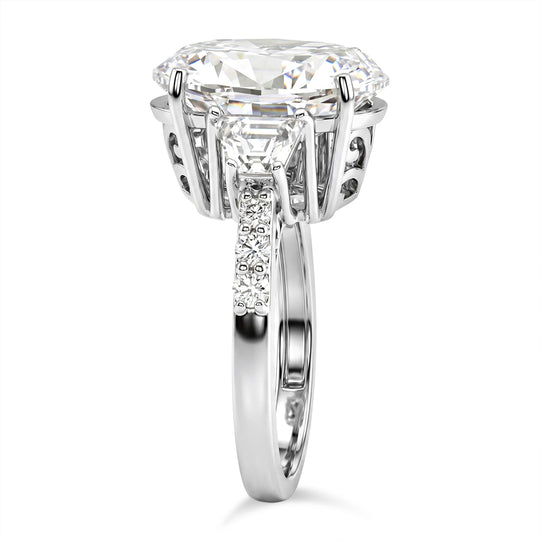 D'Joy Moissanit Ring 925 Silber Rhodiniert (Größe 18.00) ca. 11,27 ct