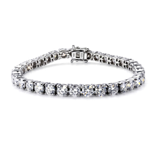 D'Joy Moissanit (Rund) Armband ca. 19 cm 925 Silber Rhodiniert ca. 18.09 ct