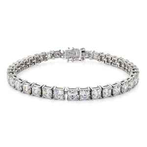 D'Joy Moissanit (Asscher-Schliff) Armband ca. 20 cm 925 Silber Rhodiniert ca. 18.70 ct