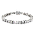 D'Joy Moissanit (Asscher-Schliff) Armband ca. 20 cm 925 Silber Rhodiniert ca. 18.70 ct