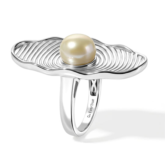 EVER TRUE Süßwasser Perle (9-9.5 mm) Ring 950 Kupfer (Größe 19.00), 4.60 ct