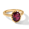 LUXURIANT - AAA Lab Grown Rubin Ring 925 Silber 750 Gelbgold vermeil (Größe 17.00) ca. 3,73 ct
