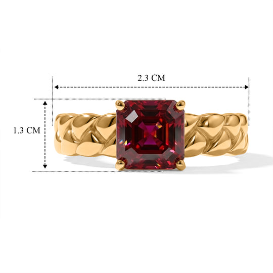LUXURIANT - AAA Lab Grown Rubin Ring 925 Silber Gold (Größe 17.00) ca. 2,67 ct